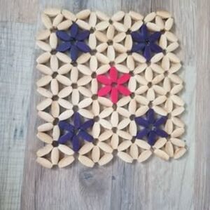 Vintage Bamboo Wood Bead Trivet